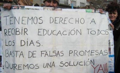Por el fr�o, chicos de una escuela especial iban con frazadas