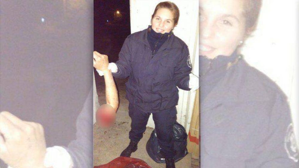 Macabro: polic�a se sac� una foto con el brazo de un accidentado