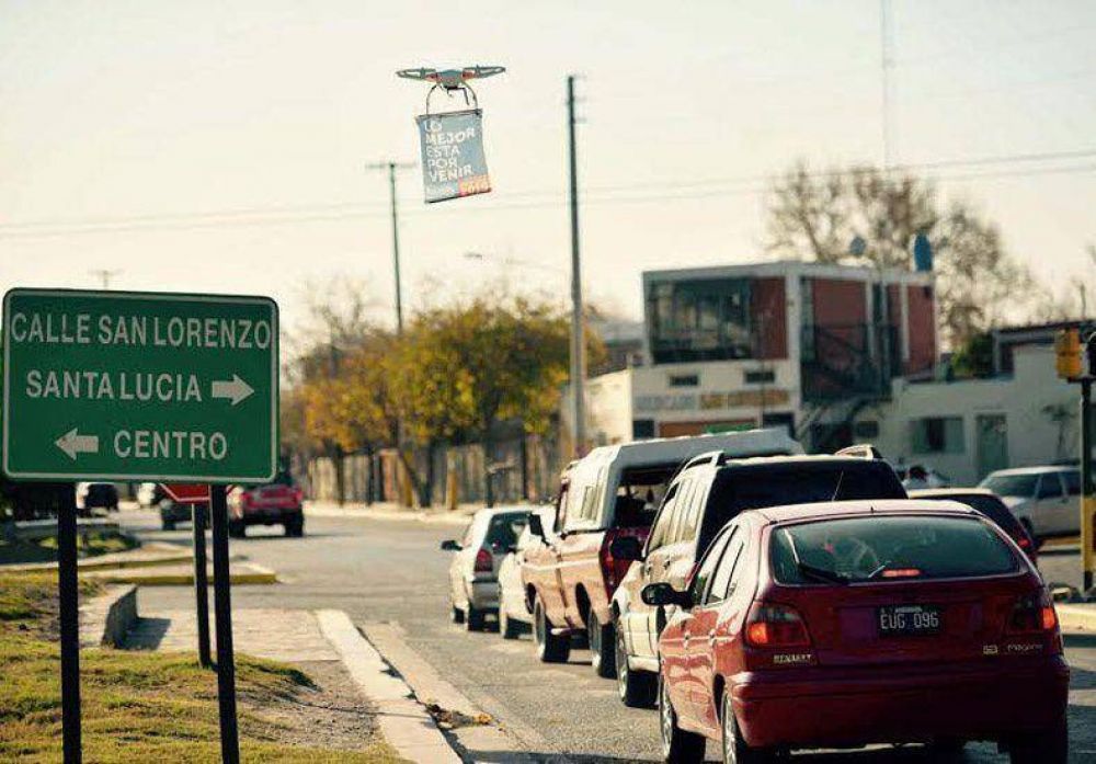 Los drones llegaron a la campa�a pol�tica de San Juan