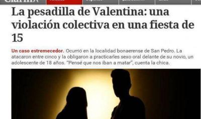 La noticia que ya fue: Clar�n public� el caso del ultraje en un cumplea�os de 15 ocurrido en marzo en San Pedro