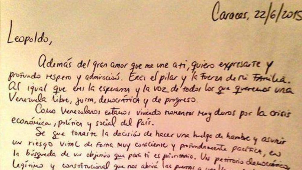 La Emotiva Carta De La Esposa De Leopoldo Lopez ¡lo Hemos Logrado Amor 8762