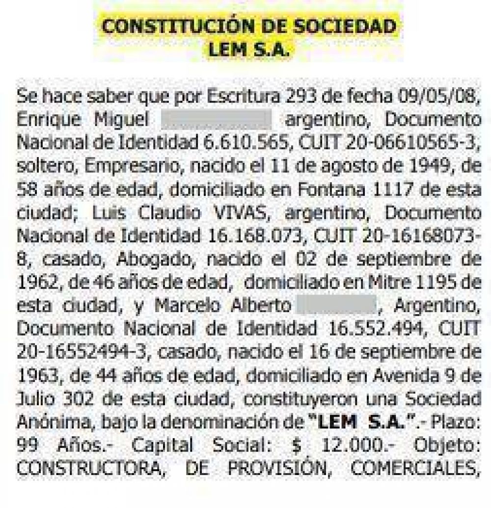 Los honorarios de Luis Vivas lo pagamos todos con obras p�blicas adjudicadas arbitrariamente