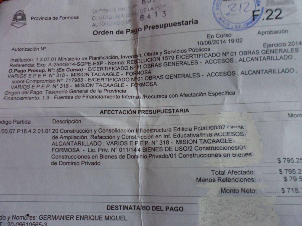 Si la empresa de Luis Vivas cobr� casi 800 mil pesos por el alcantarillado de acceso a una escuela. Adivinen cuanto cobr� por la Escuela?