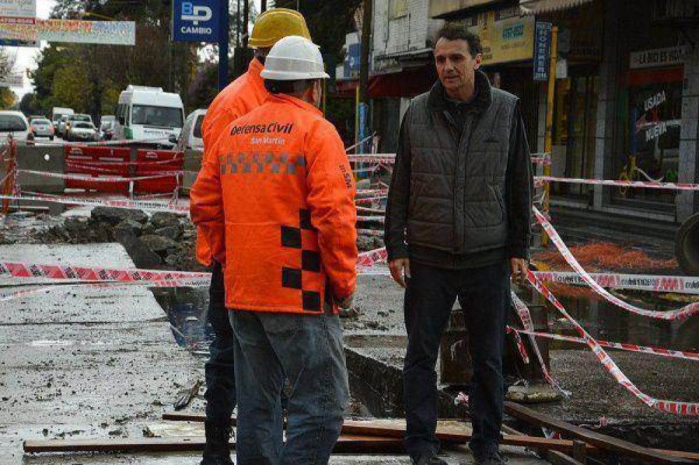 Gabriel Katopodis recorri� obra de desag�e pluvial en Villa Ballester