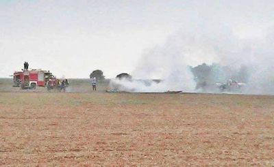Dos muertos al caerse una avioneta de la Fuerza A�rea