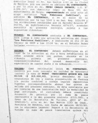 Los $ 315 mil no s�lo eran para el cachet de los Cadillacs.