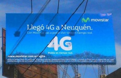 El 4 G de Movistar desembarca en Neuqu�n, pero el cartel lo colocaron... en San Juan
