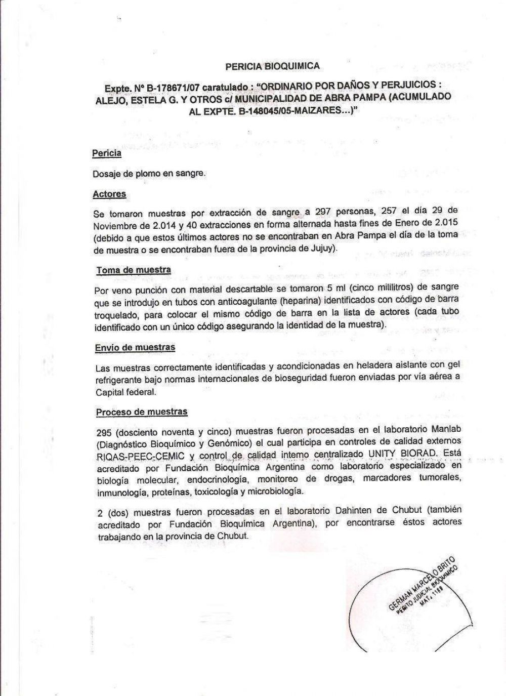 Estudio reciente demostr� que m�s del 75% de las personas presenta envenenamiento con plomo en Abra Pampa