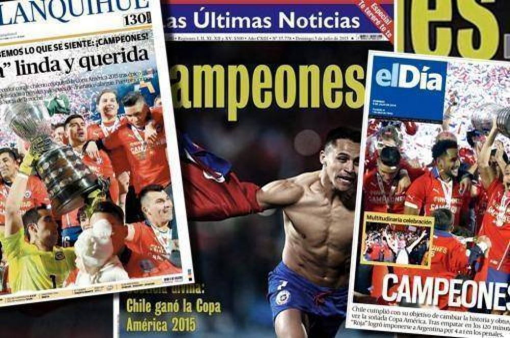 Euforia de la prensa chilena por el ttulo en la Copa Amrica