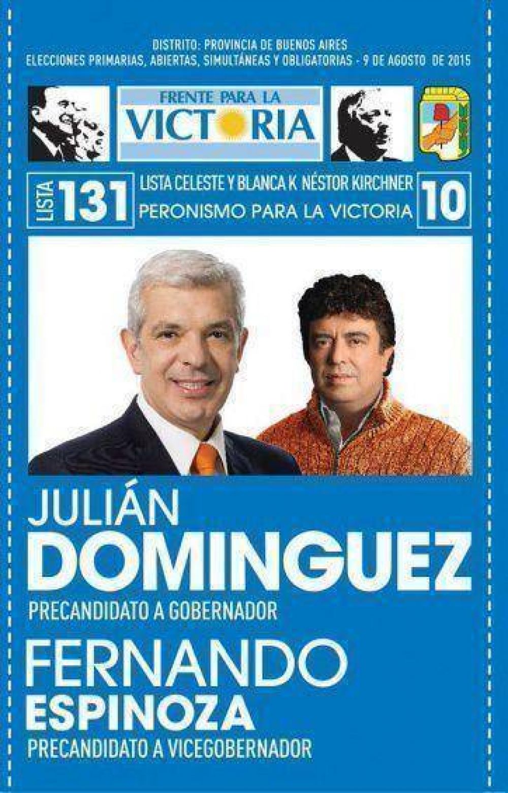 El naranja domina la boleta de Dom�nguez