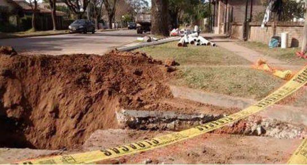 Avanza la obra de cloacas