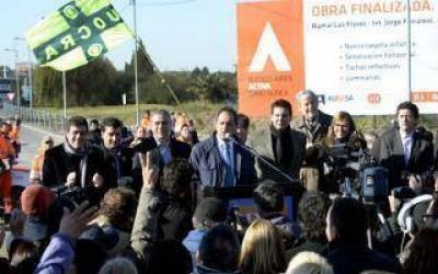 Scioli inaugur� nueva bajada de la autopista Buenos Aires-La Plata