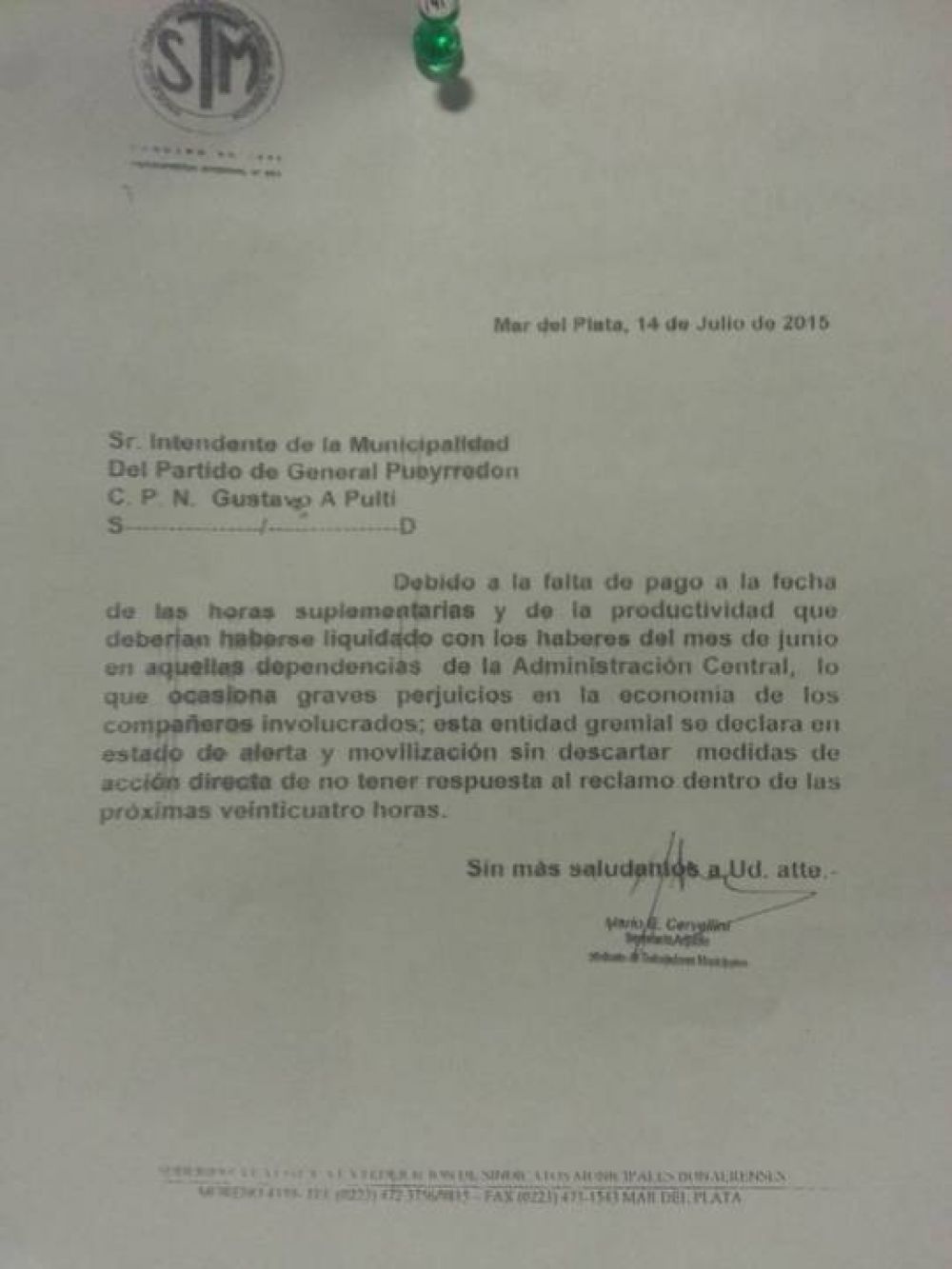 Municipales en estado de alerta y movilizaci�n