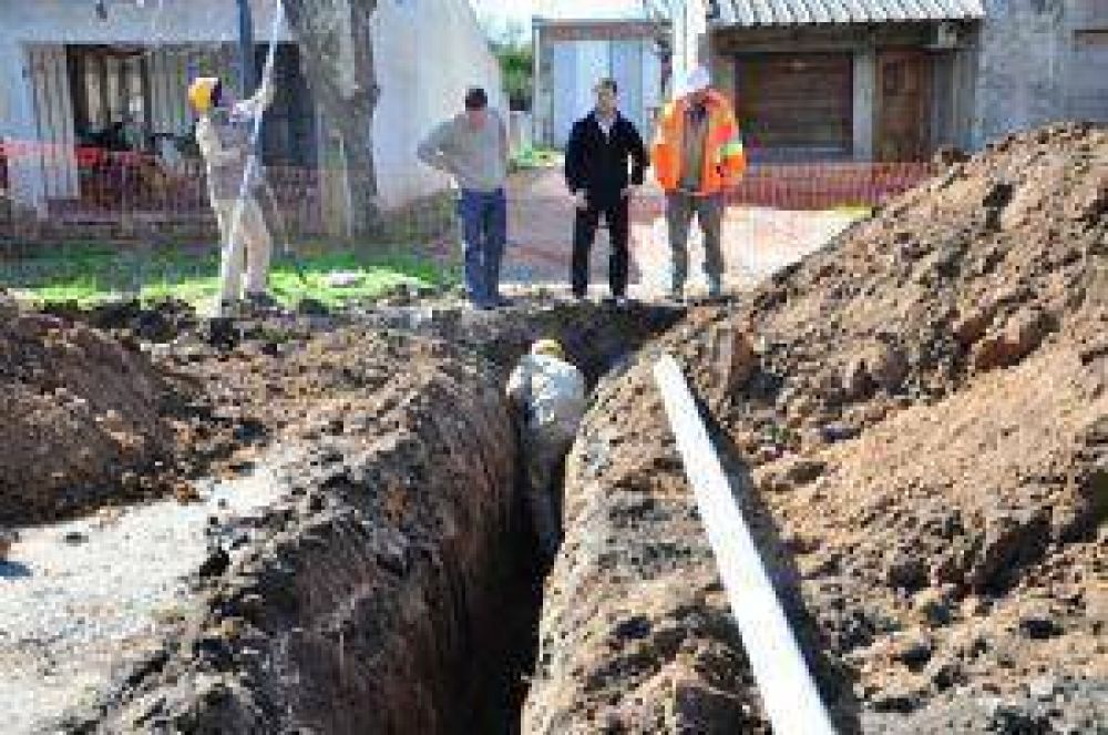 La red cloacal en el barrio Autoconstrucci�n en plena ejecuci�n