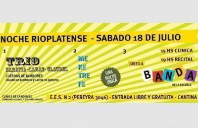 NUEVAMENTE LA M�SICA EN LA ESCUELA , ESTA VEZ CON RITMO RIOPLATENSE