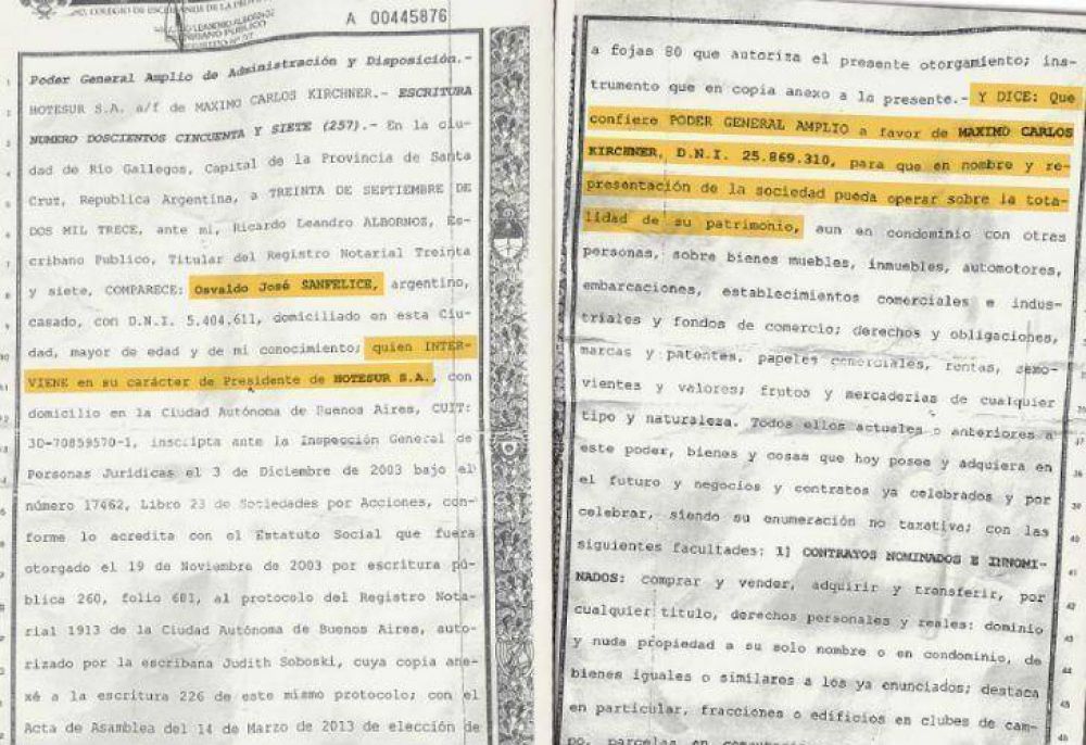 El acta que Bonadio ten�a en su poder y que complica a M�ximo