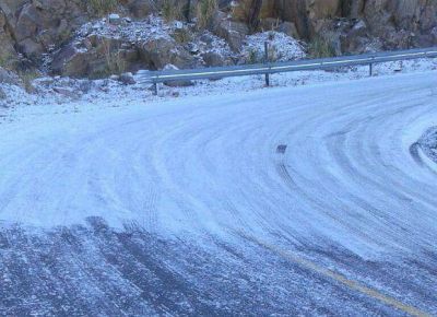 Nieve en las sierras: est� cortada la ruta que une R�o Grande con Nogol�