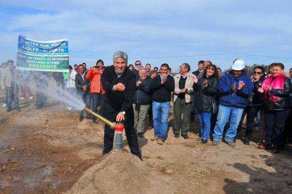 El gobernador Poggi inaugur� la primera etapa del Acueducto San Mart�n