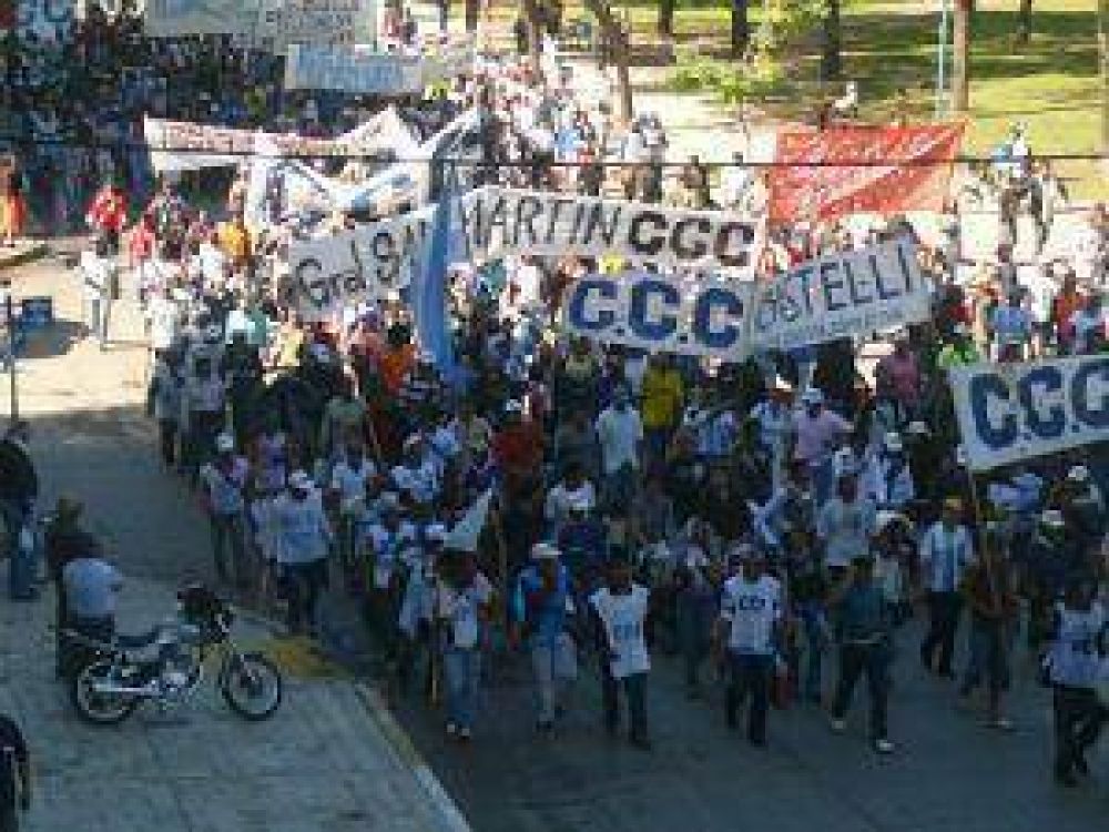 La marcha campesina ingresar� esta ma�ana hasta la Casa de Gobierno