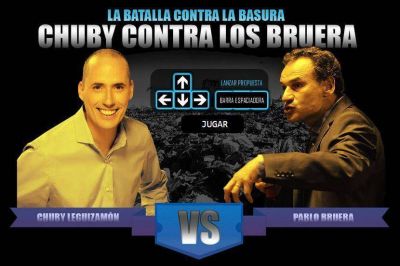 A trav�s de un video juego, Leguizam�n batalla contra Bruera por la basura
