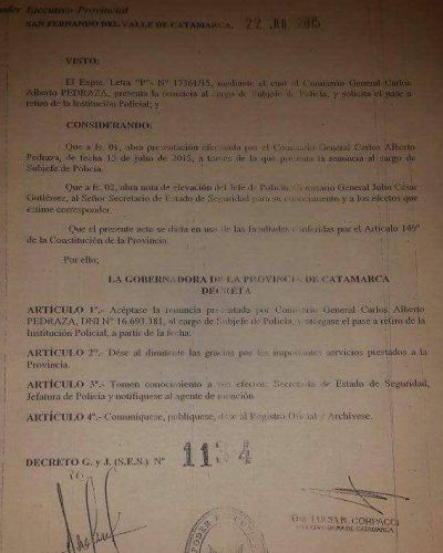 Aceptaron la renuncia del Sub Jefe de Polic�a de la Provincia