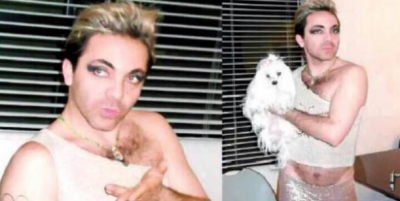 Pol�micas fotos de Cristian Castro vestido de mujer