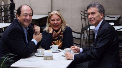 Sanz, Macri y Carri� se mostraron juntos y sonrientes a una semana de las PASO
