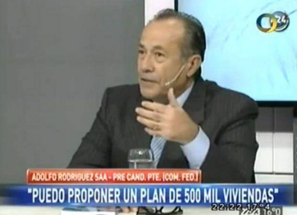 Adolfo Rodr�guez Sa� propuso viviendas sociales a 900 pesos por mes
