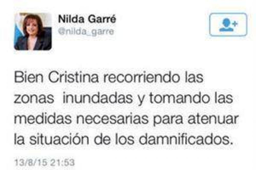 Nilda Garr� y un ins�lito tuit: elogi� a Cristina por 