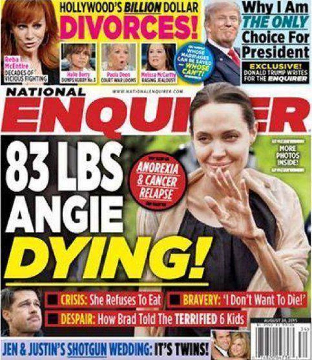 Preocupa la salud de Angelina Jolie: pesa tan solo 37 kilos