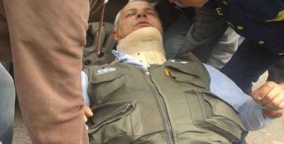 Golpearon al camar�grafo Ahualli por filmar la entrega de bolsones