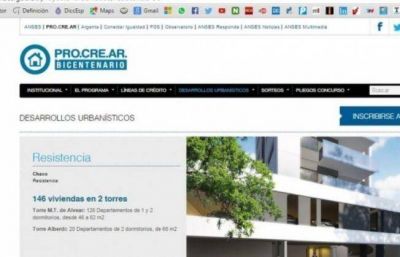 Procrear: este s�bado se sortean los 146 departamentos