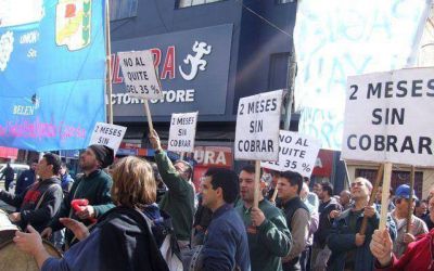 Protesta de trabajadores de la empresa Canale por salarios adeudados
