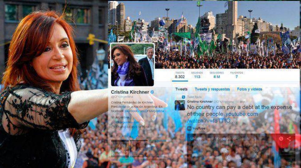 Cristina Kirchner lleg� a los 4 millones de seguidores en Twitter