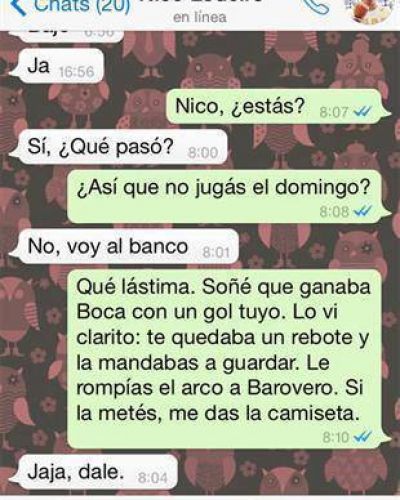 El visionario mensaje de WhatsApp que recibi� Nicol�s Lodeiro antes del supercl�sico