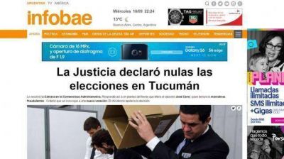 La anulaci�n de los comicios en los diarios del pa�s