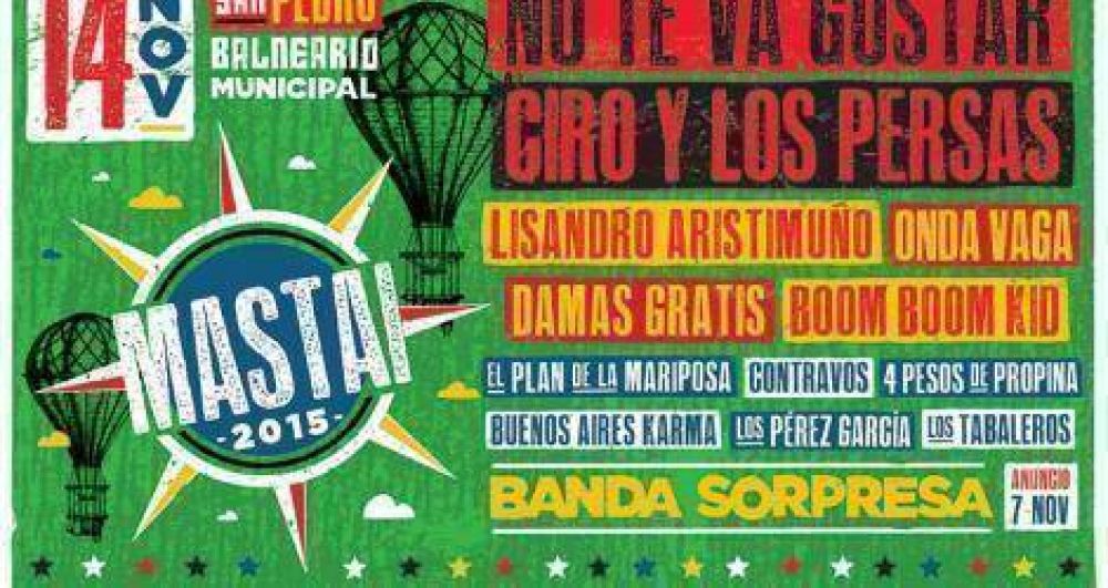 Mastai: Lisandro Aristimu�o, Damas Gratis y Onda Vaga estar�n en San Pedro