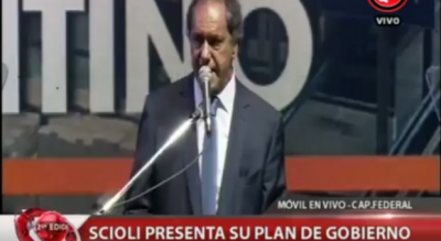 Scioli present� plan de gobierno y pregon� por hacer de Argentina �un para�so productivo�