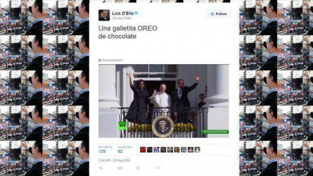 Polmico tuit de Luis D'Ela sobre una foto del papa Francisco y Barack Obama