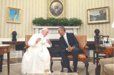 Otro gesto pol�tico del Papa: ante Obama habl� del legado de los inmigrantes