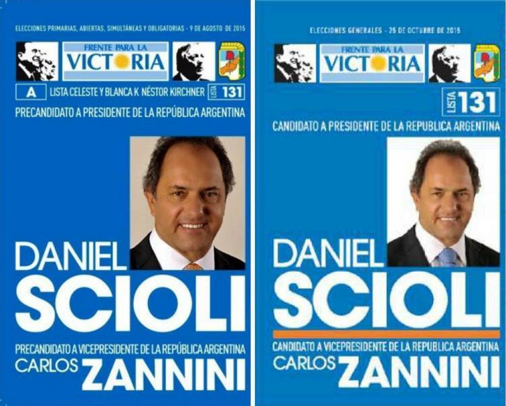 Scioli, sutil: le pone una l�nea naranja a la boleta del FpV