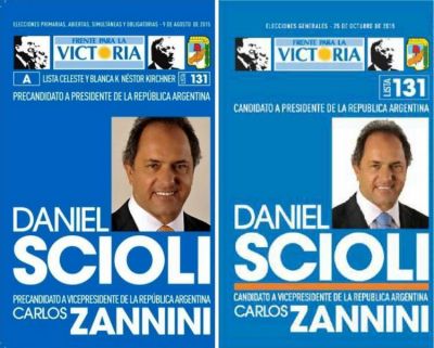 Scioli, sutil: le pone una l�nea naranja a la boleta del FpV