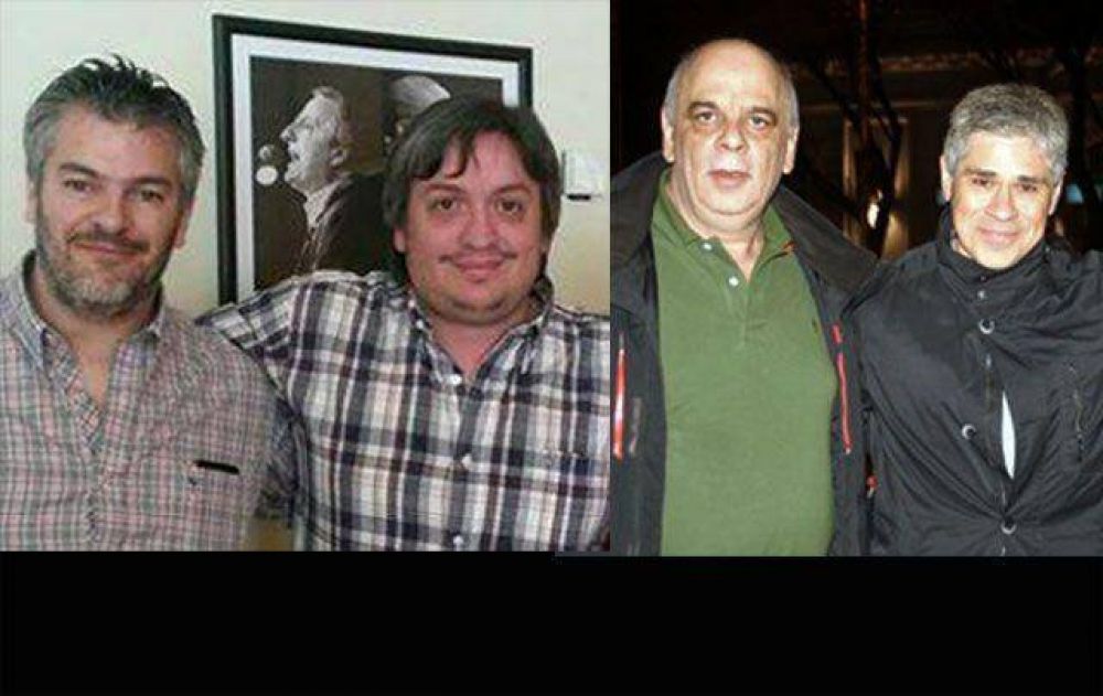 Presidentes de la UCR de Santa Cruz y del comit� de Calafate, abrazados con Pablo Gonz�lez y M�ximo Kirchner