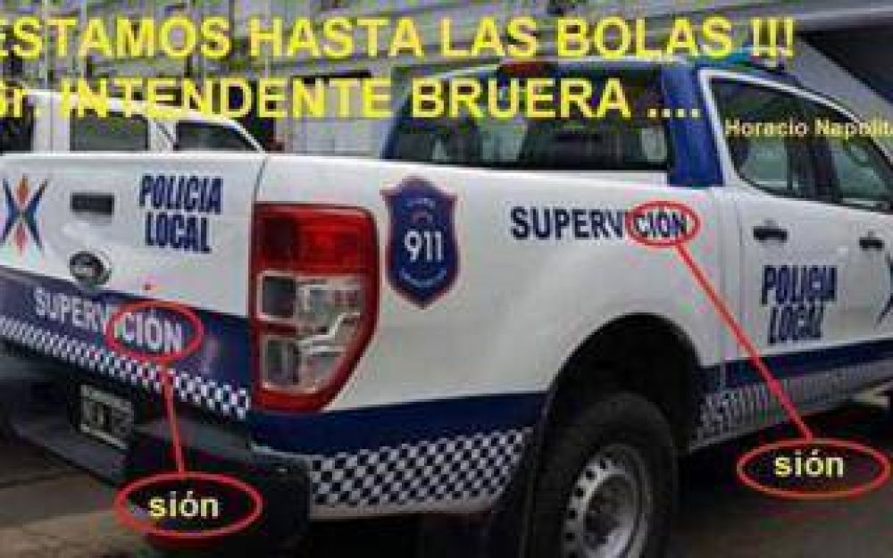 La Plata: Camionetas de la Polic�a Local con errores de ortograf�a