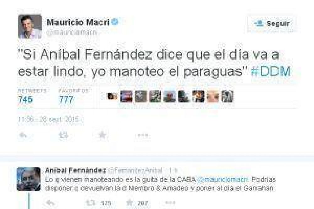 Anibal y Macri se cruzaron por Twitter