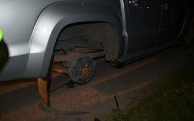 Robo en Panamericana: Los emboscaron con un bloque de cemento