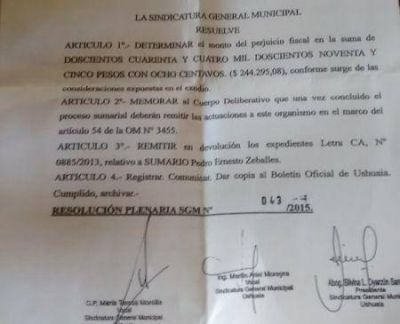 Empleado del Concejo deber� devolver al Estado casi 245 mil pesos