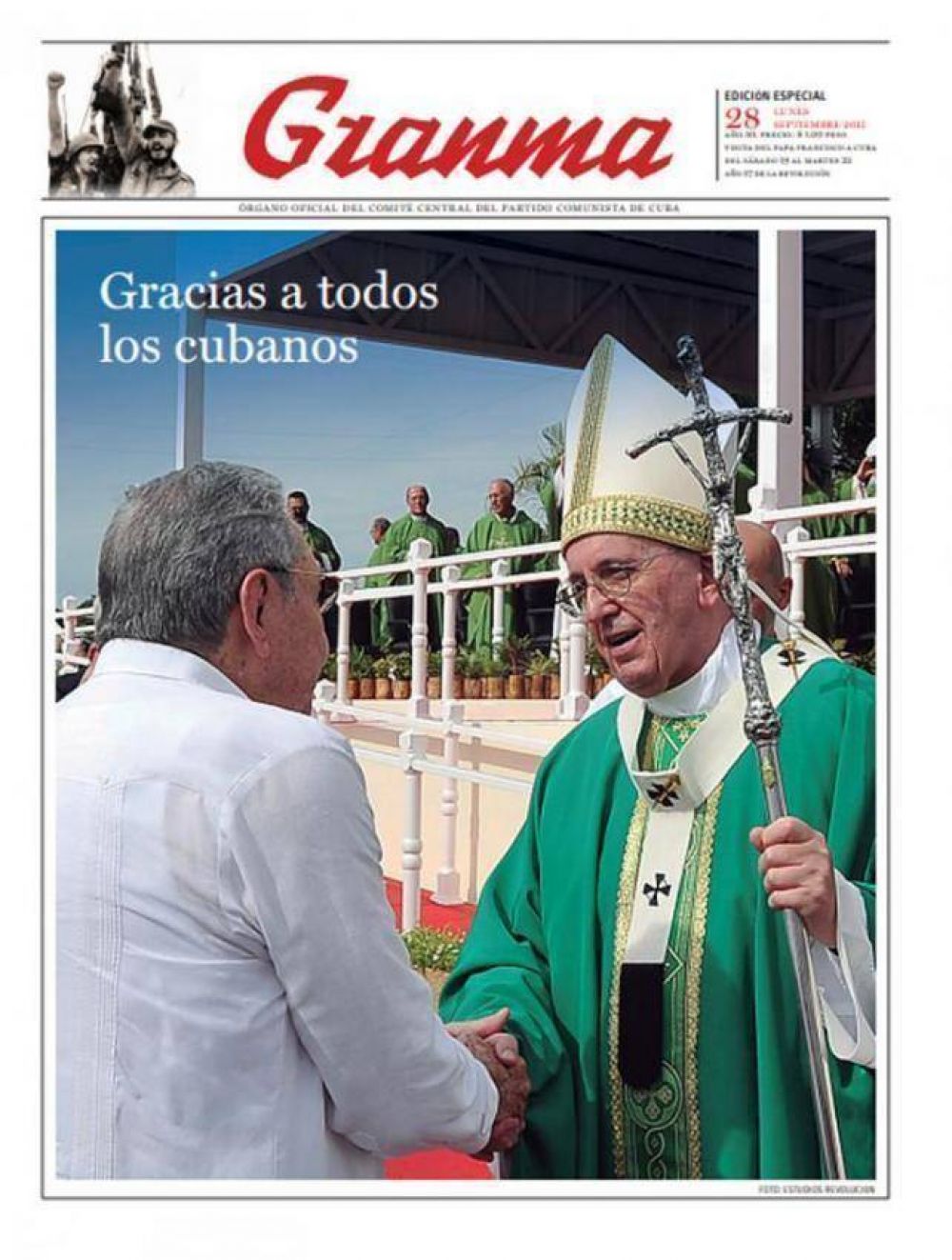 Granma realizó una edición especial dedicada al Papa Francisco