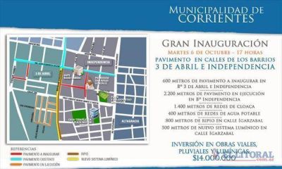 La Municipalidad inaugurar� m�s de 1.700 metros de pavimento nuevo en varios barrios