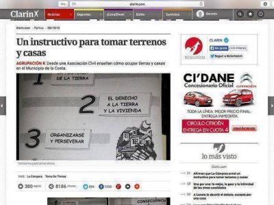 El cuadernillo de c�mo tomar casas y terrenos en la ciudad lleg� a las p�ginas del diario Clar�n